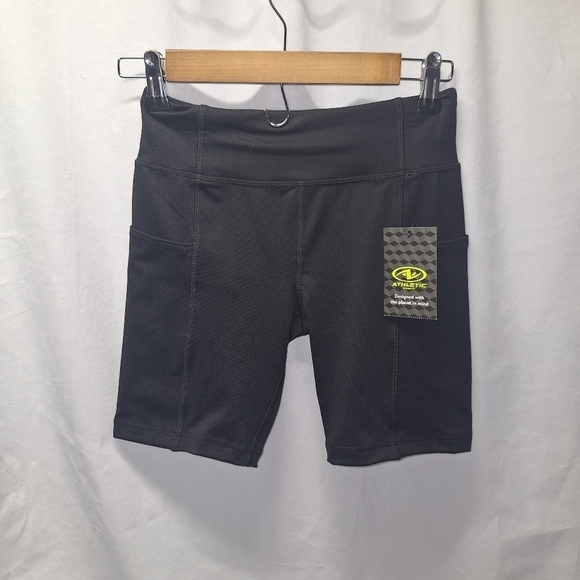 Athletic works girls large black shorts pockets on sides - Picture 1 of 4